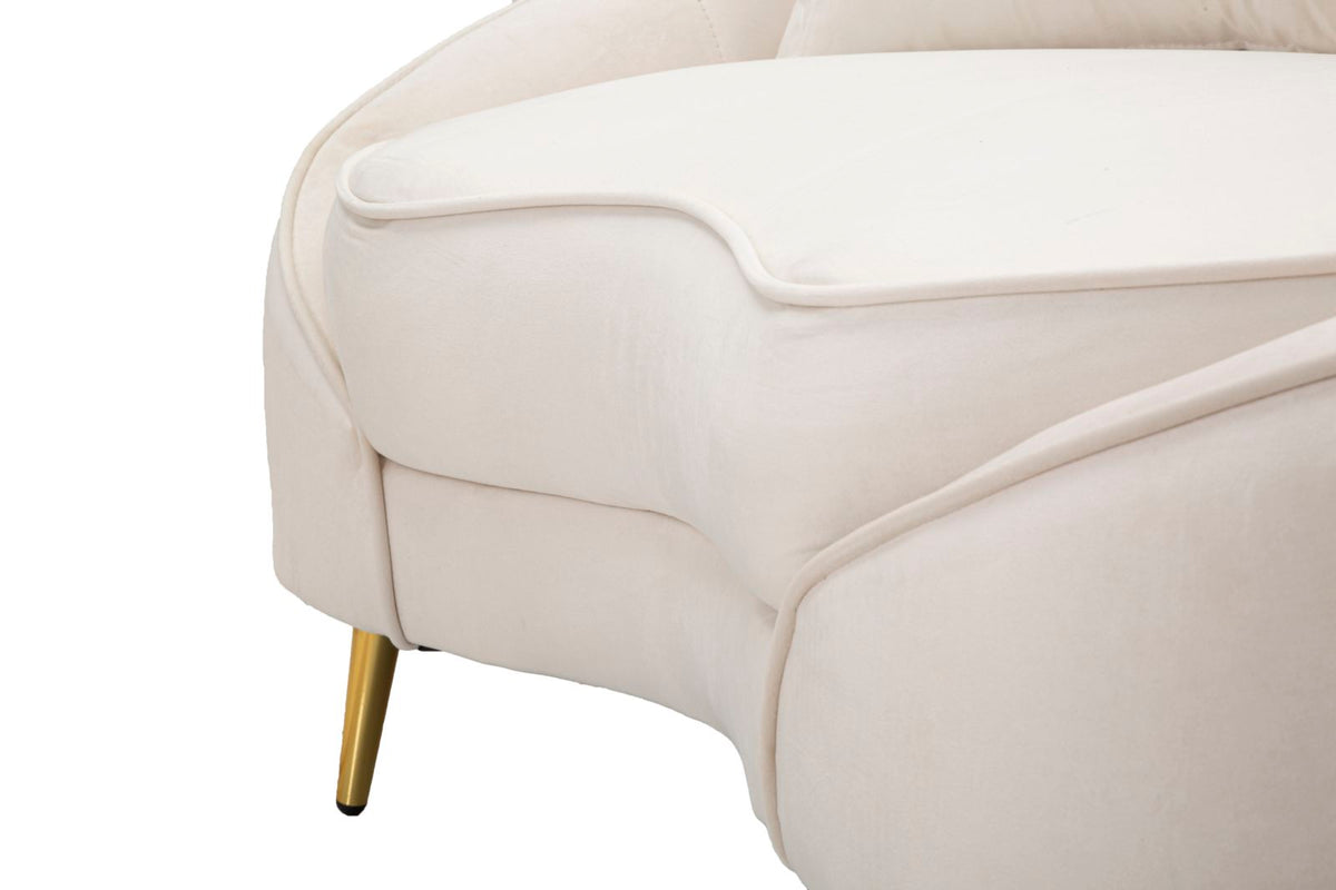 Mauro Ferretti Divanetto 2 Posti Oslo con Cuscini Crema 148 x 84 x 68 cm