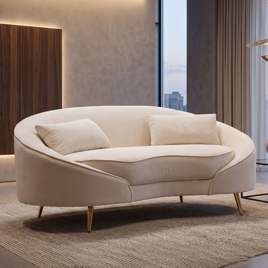 Mauro Ferretti Divanetto 2 Posti Oslo con Cuscini Crema 148 x 84 x 68 cm