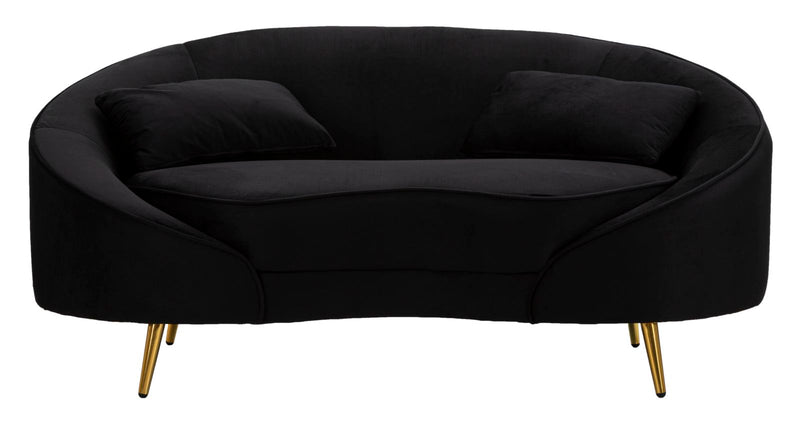 Mauro Ferretti Divanetto 2 Posti Oslo con Cuscini Nero 148 x 84 x 68 cm