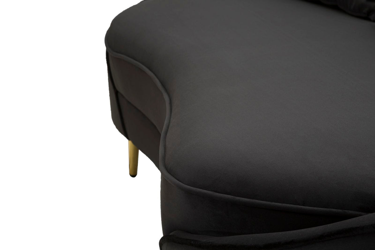 Mauro Ferretti Divano 3 Posti Oslo con Cuscini Nero 185 x 84 x 68 cm