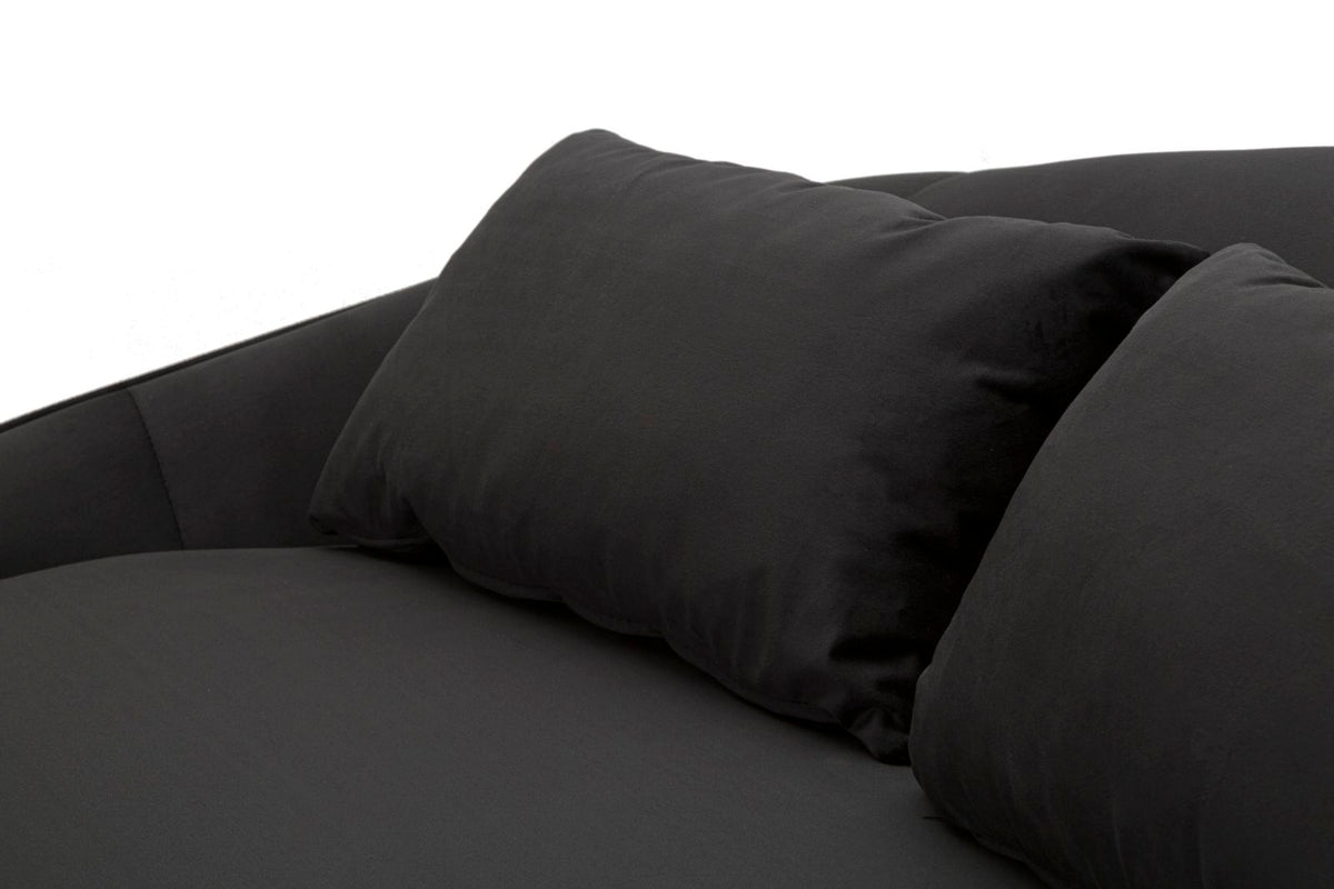 Mauro Ferretti Divano 3 Posti Oslo con Cuscini Nero 185 x 84 x 68 cm