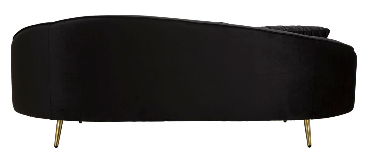 Mauro Ferretti Divano 3 Posti Oslo con Cuscini Nero 185 x 84 x 68 cm