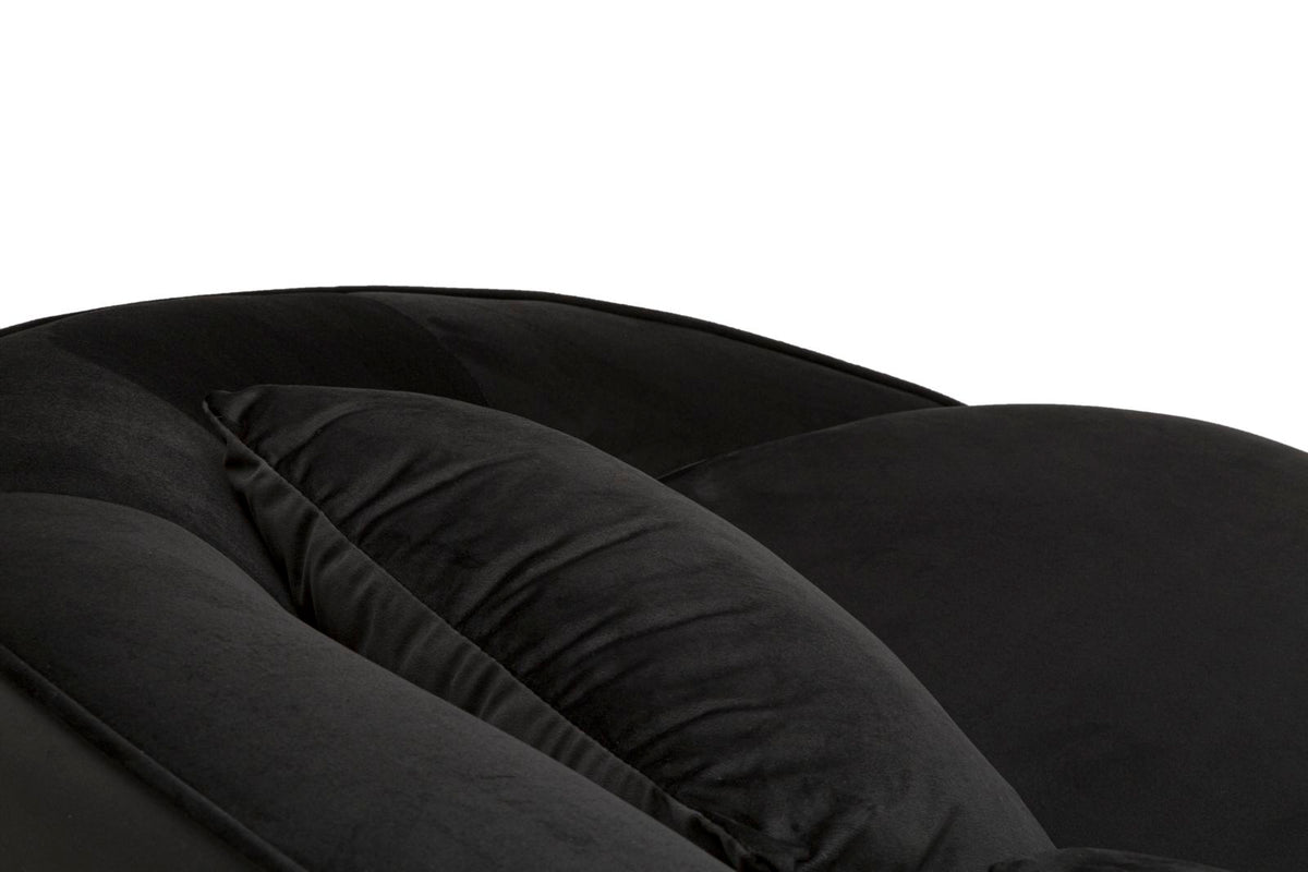 Mauro Ferretti Divano 3 Posti Oslo con Cuscini Nero 185 x 84 x 68 cm