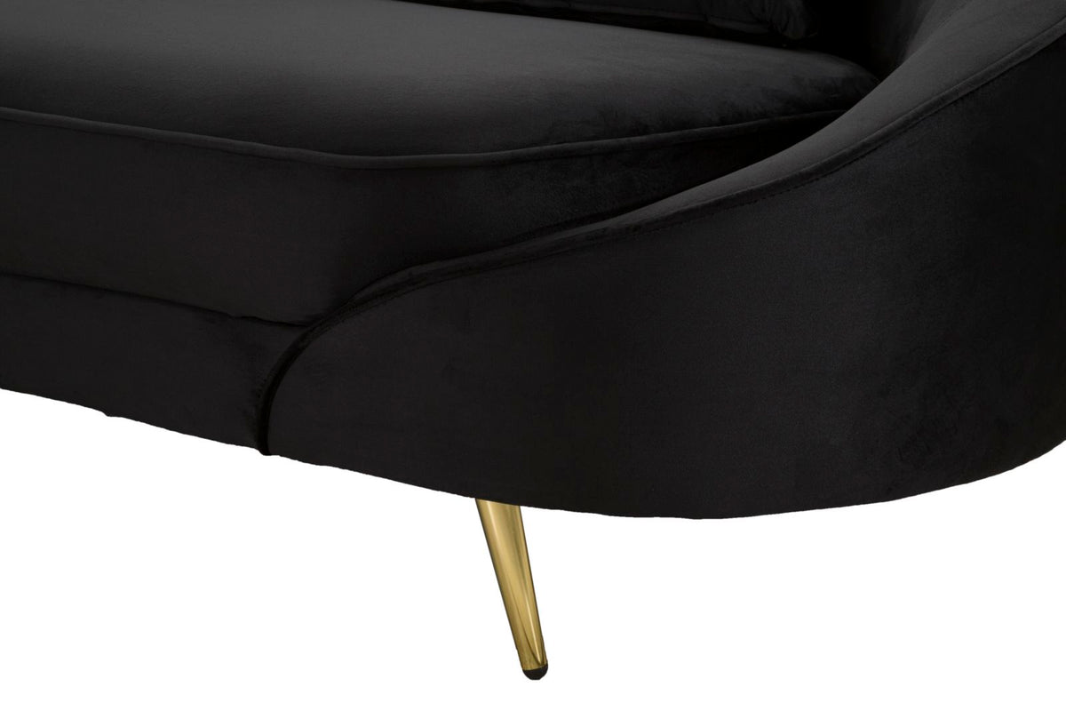 Mauro Ferretti Divano 3 Posti Oslo con Cuscini Nero 185 x 84 x 68 cm
