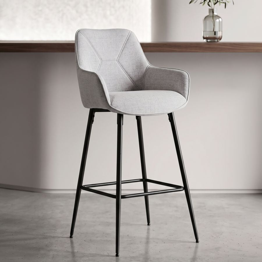Mauro Ferretti Sgabello Bar Grigio Set 2 pz 55 x 55 x 109 cm