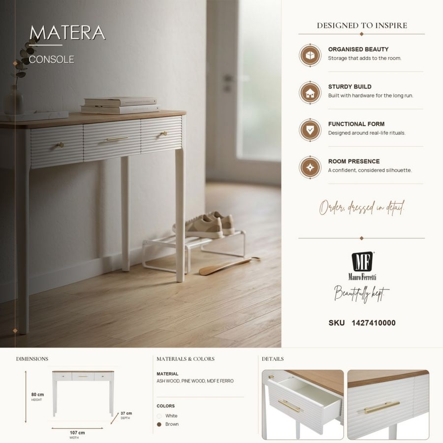 Mauro Ferretti Console Matera 107 x 37 x 80 cm
