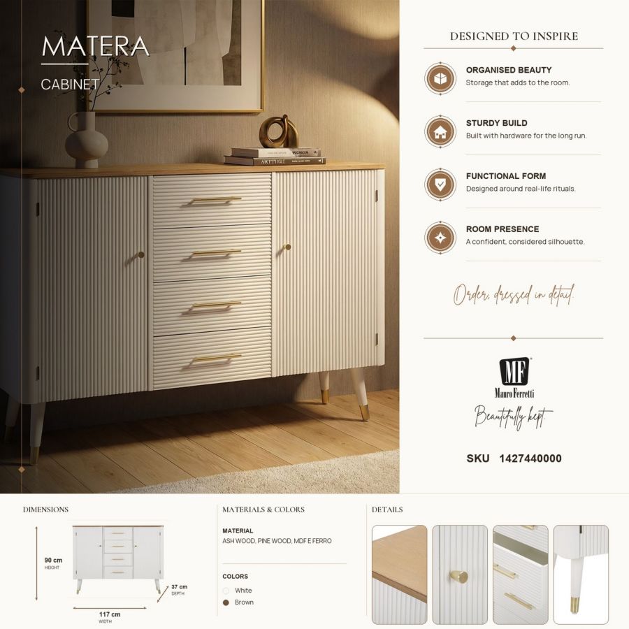 Mauro Ferretti Mobile Matera 117 x 37 x 90 cm