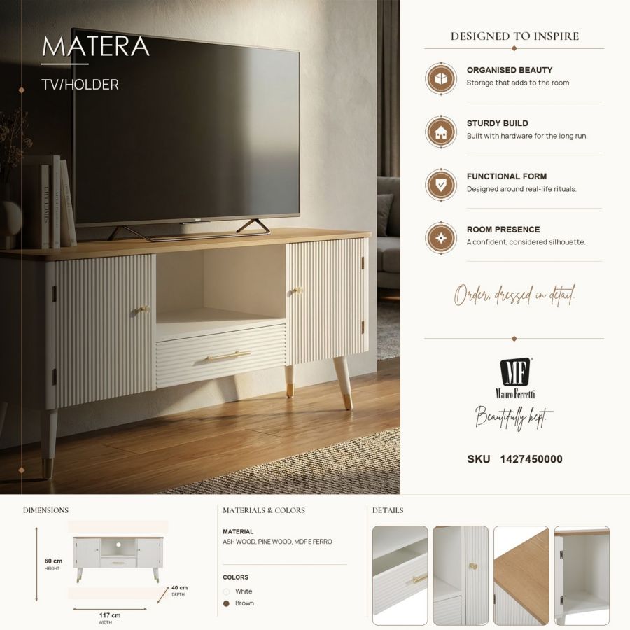 Mauro Ferretti Porta TV Matera 117 x 40 x 60 cm