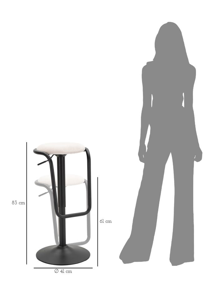 Mauro Ferretti Sgabello Bar Destiny Bianco Ø 41 x 61-83 cm