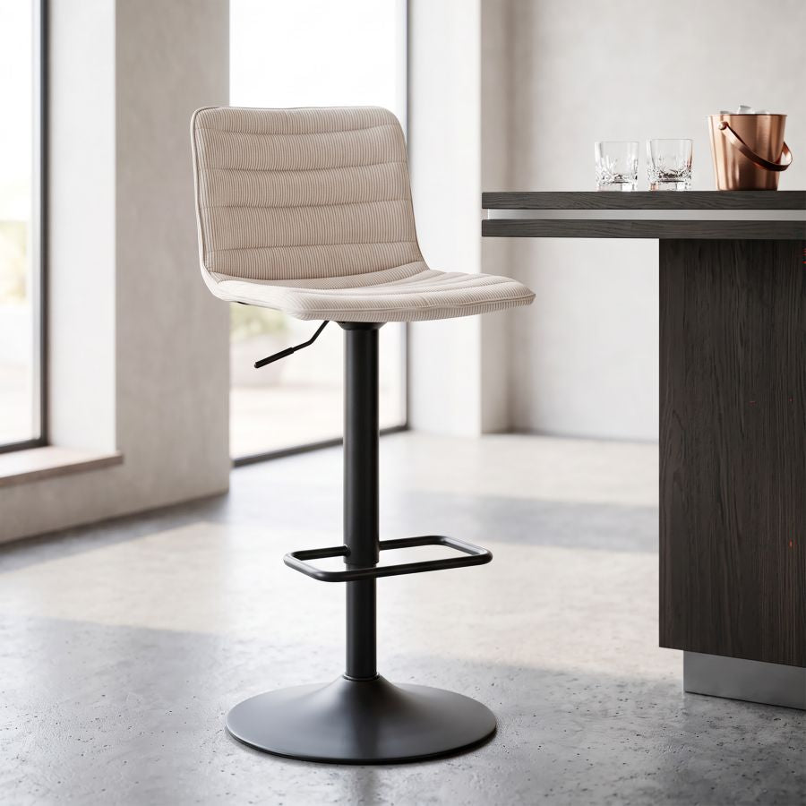 Mauro Ferretti Sgabello Bar High Bianco 43 x 49,5 x 85,5-107 cm (seduta 61-82,5) Set 2 pz