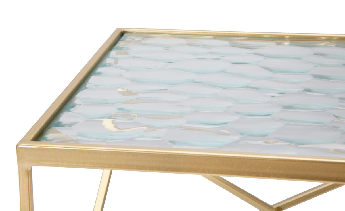 Mauro Ferretti Tavolinetti Glassy Coppia 31,5 x 31,5 x 68-28 x 28 x 64 cm