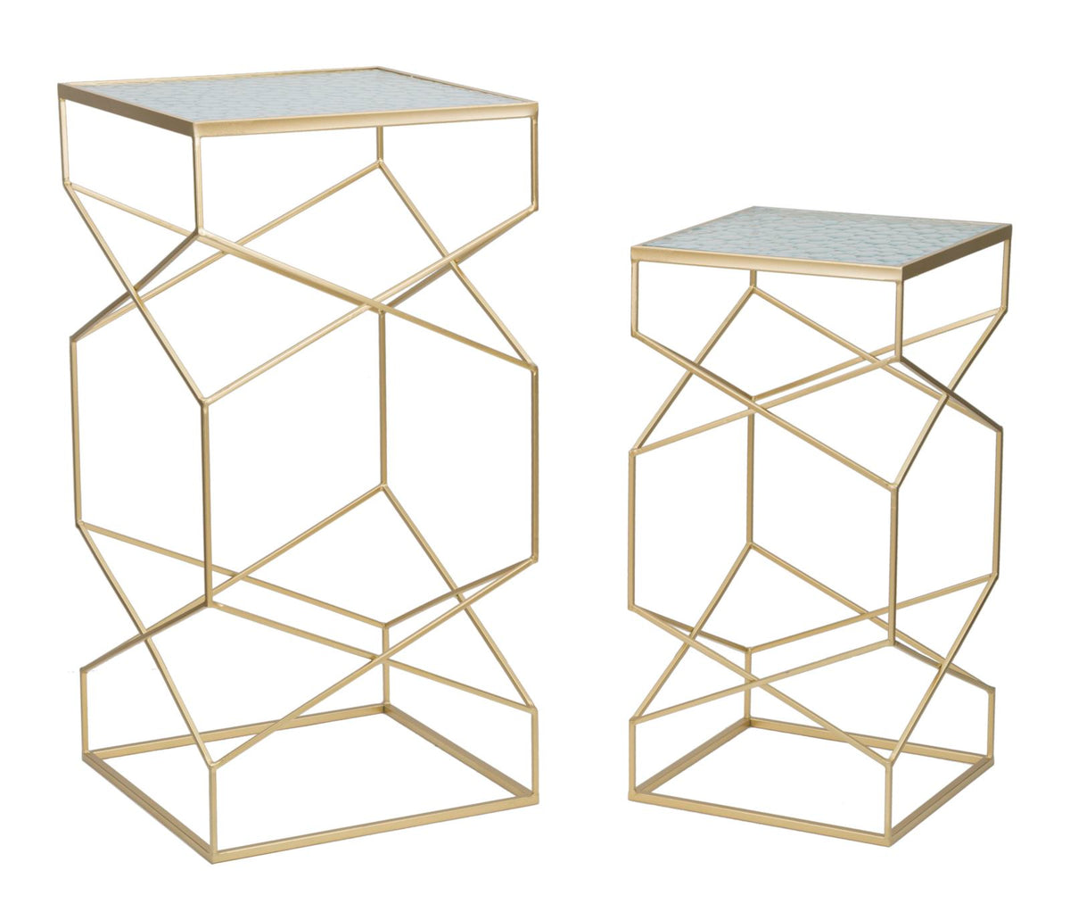 Mauro Ferretti Portatelefono Glassy Coppia 50 x 50 x 100-40 x 40 x 80 cm