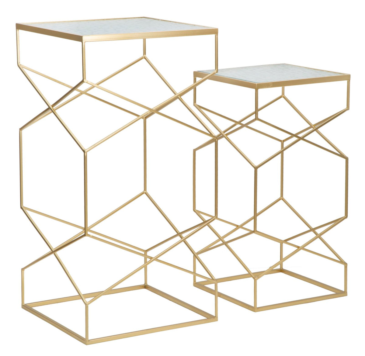 Mauro Ferretti Portatelefono Glassy Coppia 50 x 50 x 100-40 x 40 x 80 cm