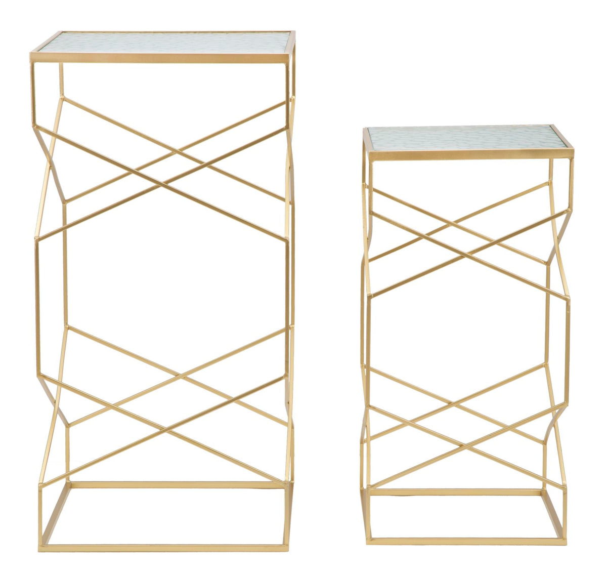 Mauro Ferretti Portatelefono Glassy Coppia 50 x 50 x 100-40 x 40 x 80 cm