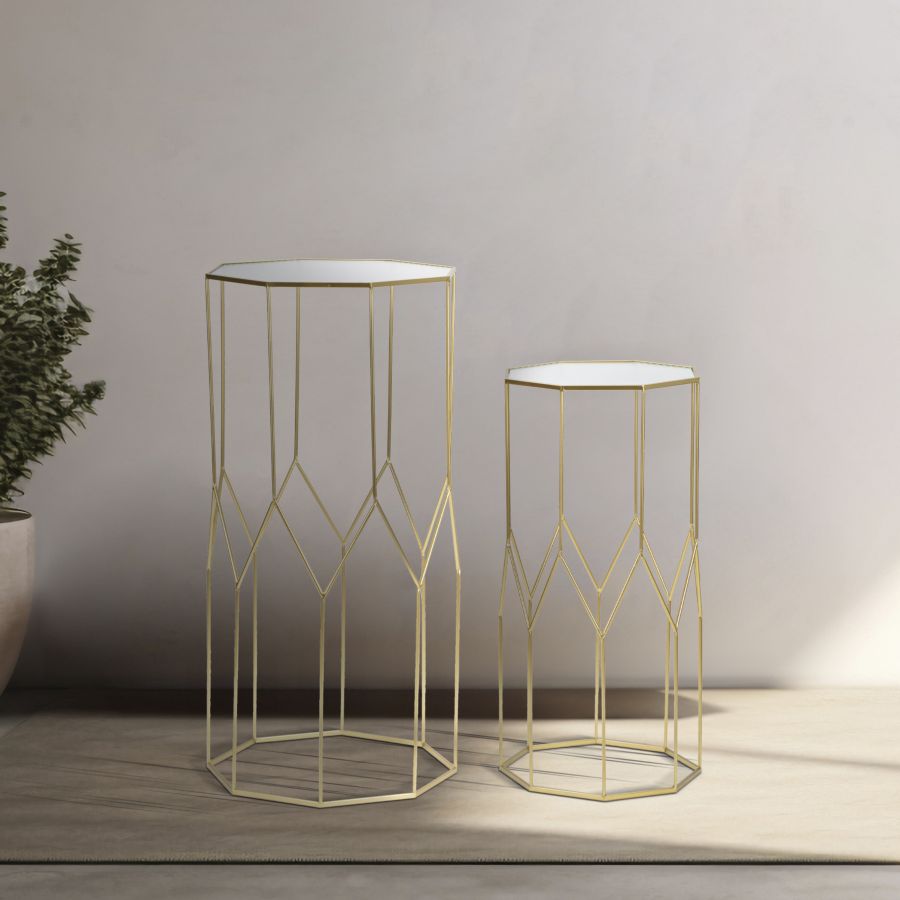 Mauro Ferretti Portatelefono New Glass Coppia 50 x 46 x 100-40 x 37 x 80 cm