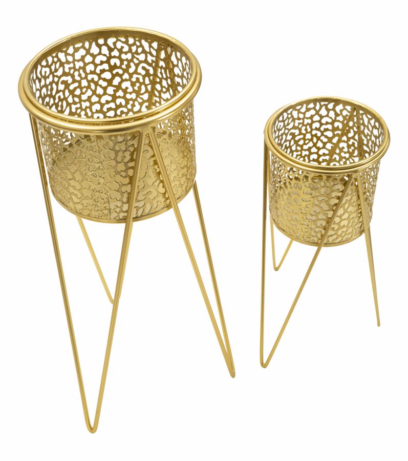 Mauro Ferretti Portavasi Glod Coppia 21 x 20 x 46-18 x 18 x 32 cm
