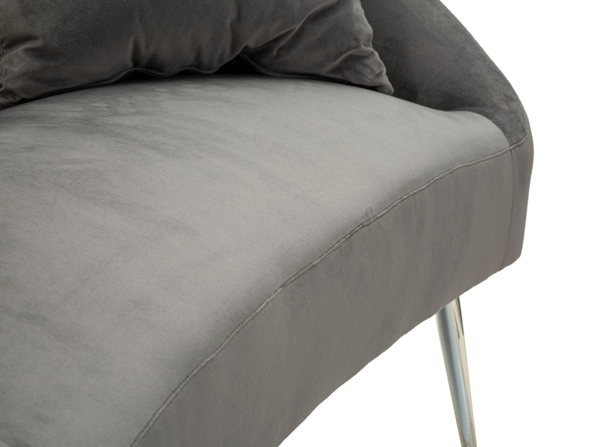 Divanetto silvery c/cuscini cm 137x69x79
