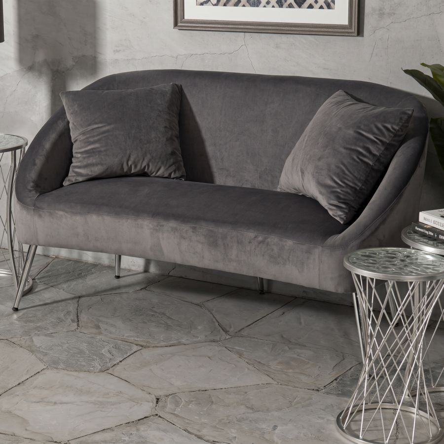 Divanetto silvery c/cuscini cm 137x69x79