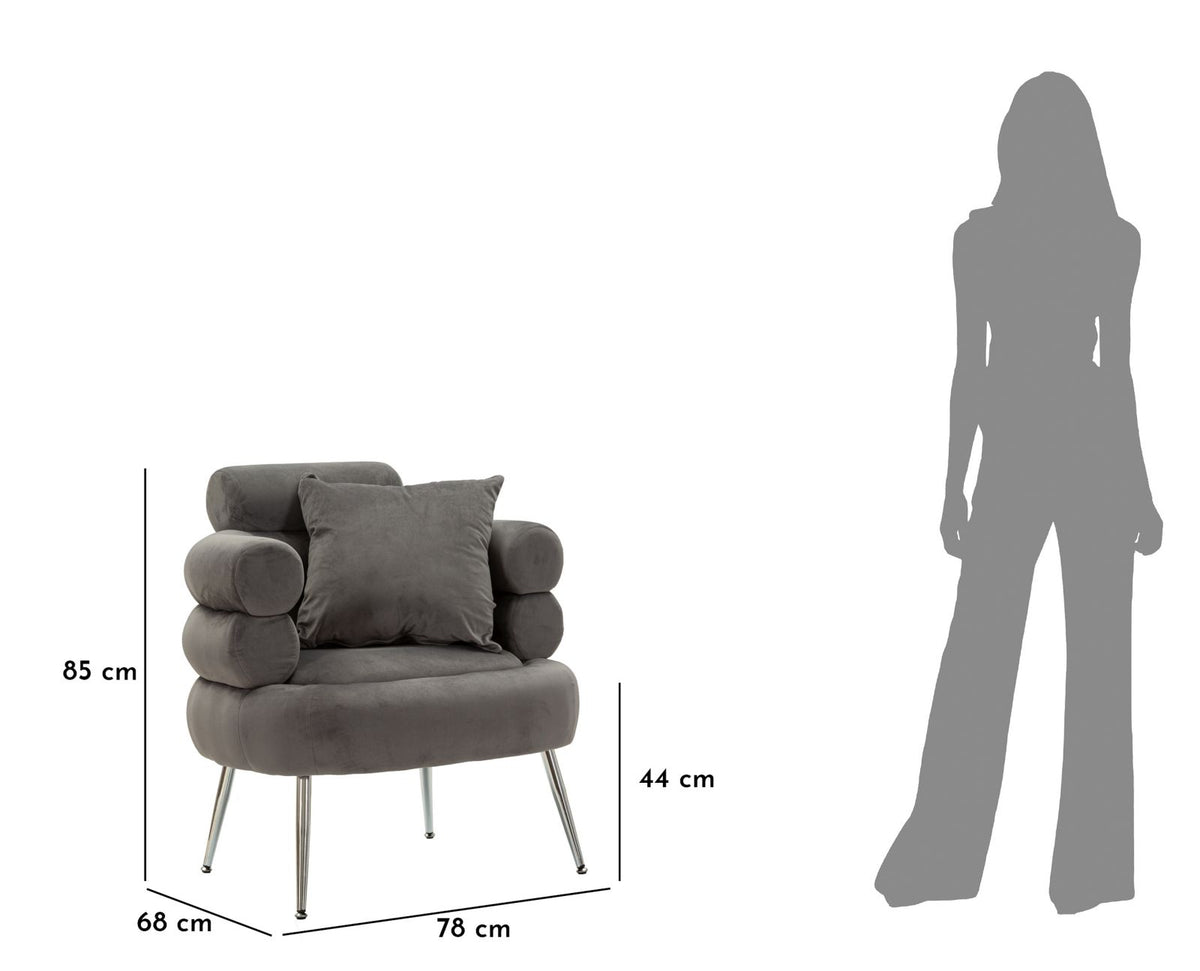 Poltrona silvery plus c/cusino cm 78x68x85