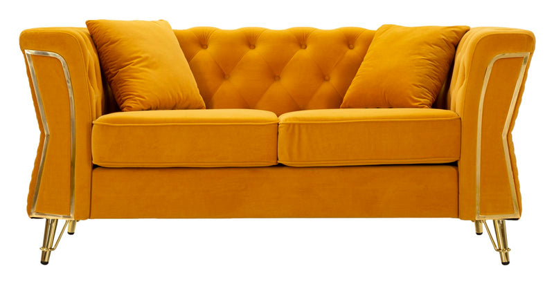Divano emy senape c/cuscini cm 162x83x76