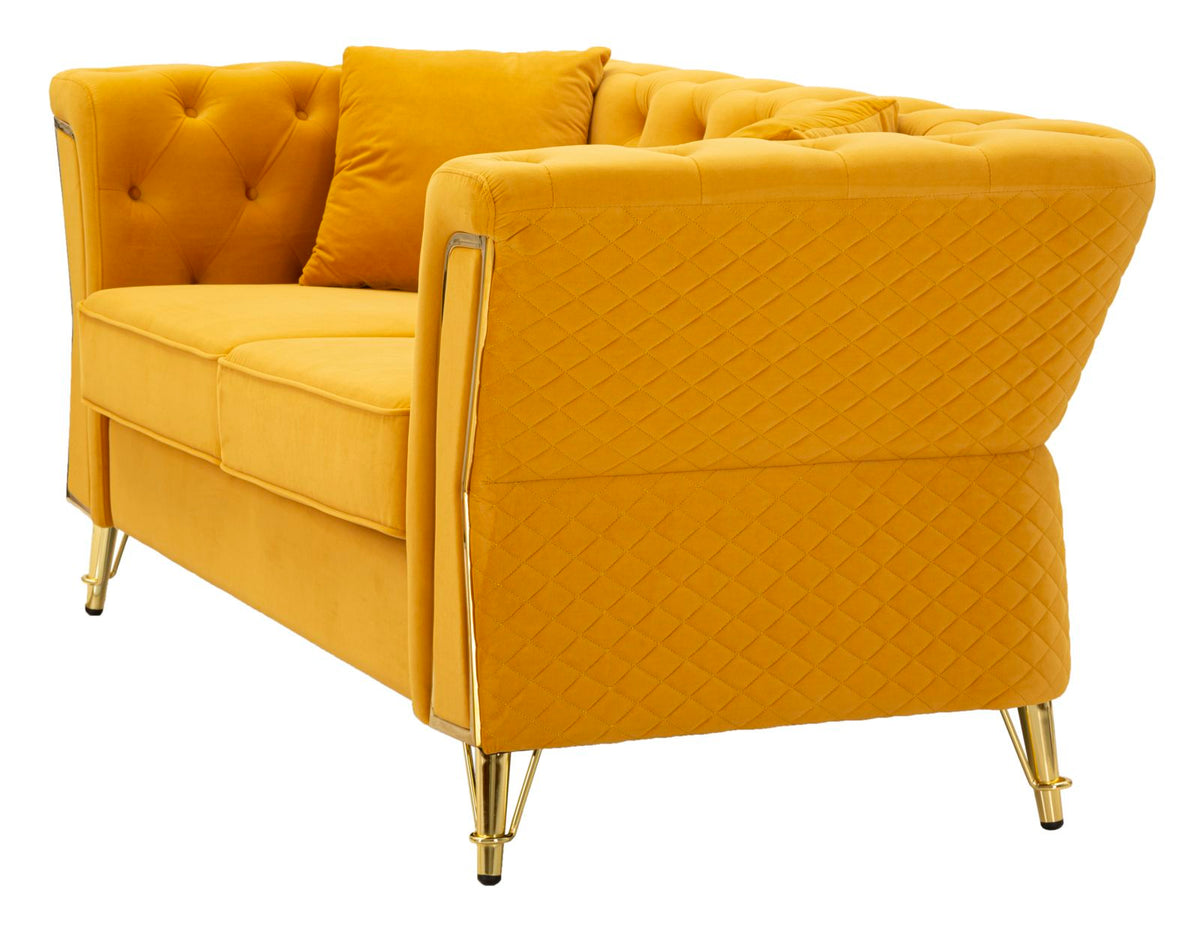 Divano emy senape c/cuscini cm 162x83x76