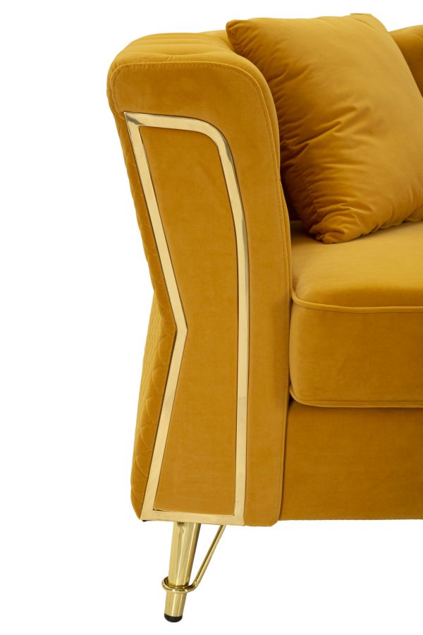 Divano emy senape c/cuscini cm 162x83x76
