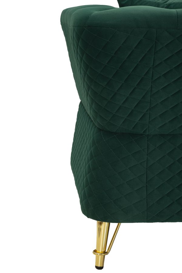 Divano emy verde c/cuscini cm 162x83x76