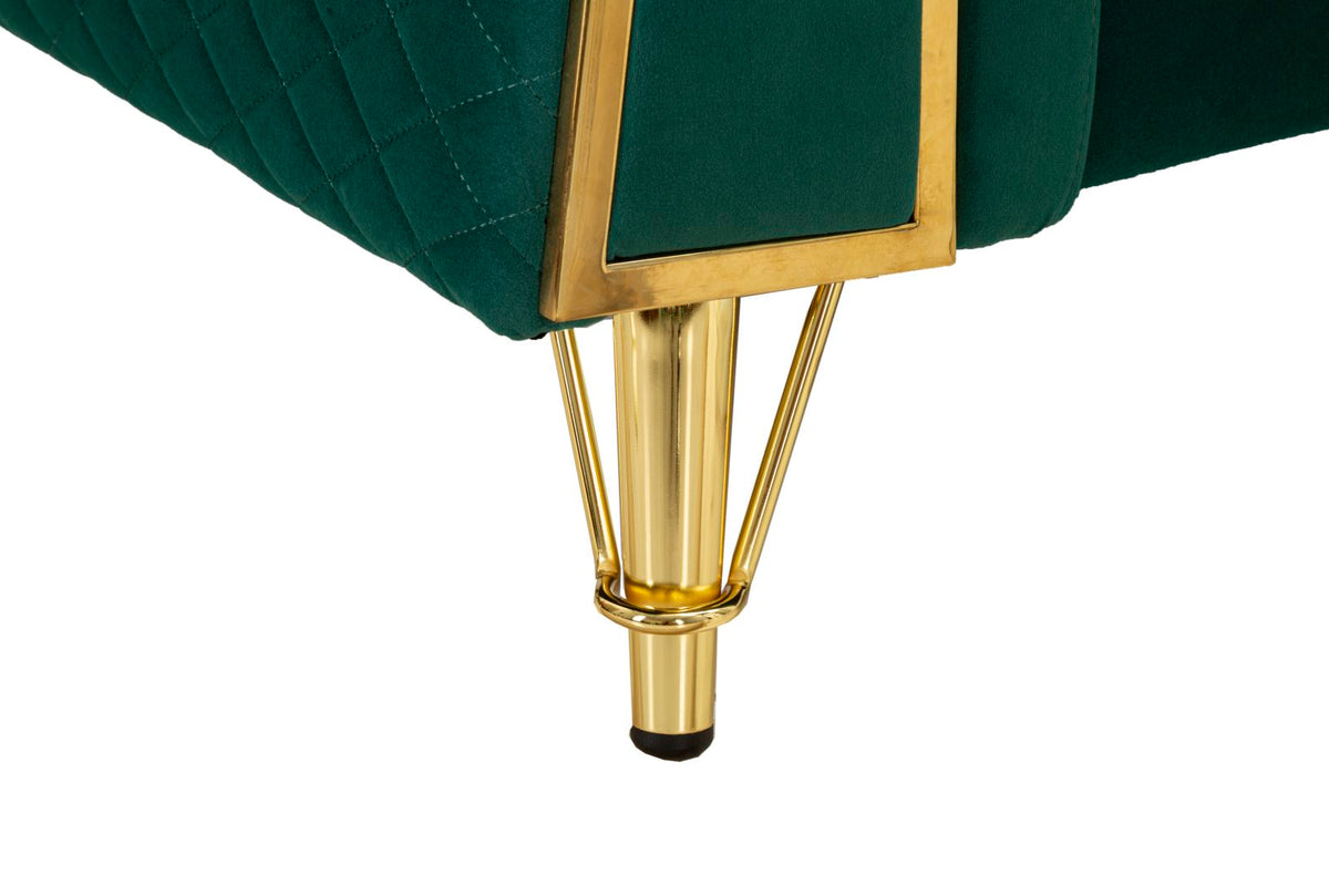 Divano emy verde c/cuscini cm 162x83x76
