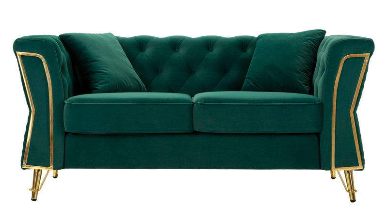 Divano emy verde c/cuscini cm 162x83x76