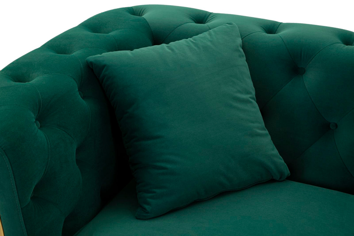 Divano emy verde c/cuscini cm 162x83x76