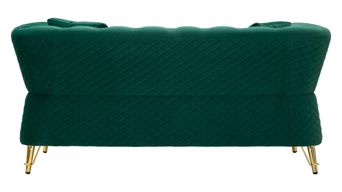 Divano emy verde c/cuscini cm 162x83x76