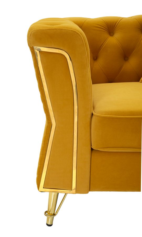 Poltrona emy senape c/cuscino cm 104x83x76