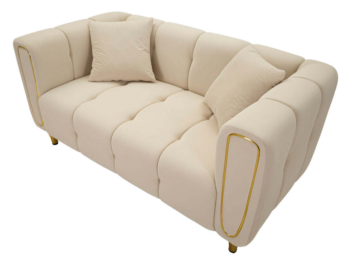 Divano alma crema c/cuscini cm 155x81x71