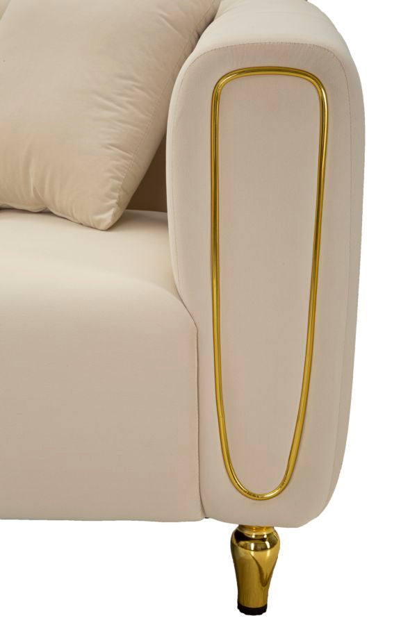 Divano alma crema c/cuscini cm 155x81x71