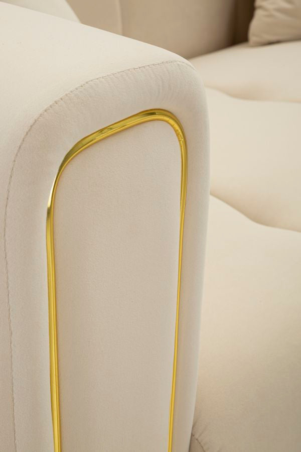 Divano alma crema c/cuscini cm 155x81x71