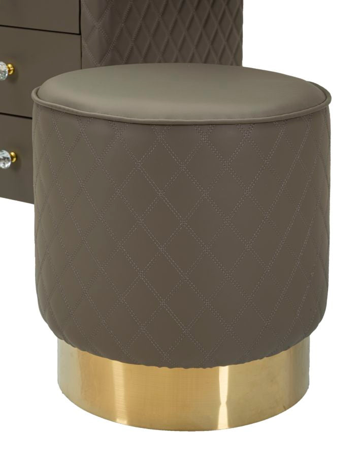 Toeletta sharon grigia c/puff cm 120x40x75 (misura puff ø36x39)