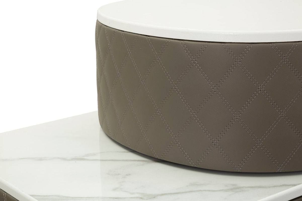 Toeletta sharon grigia c/puff cm 120x40x75 (misura puff ø36x39)
