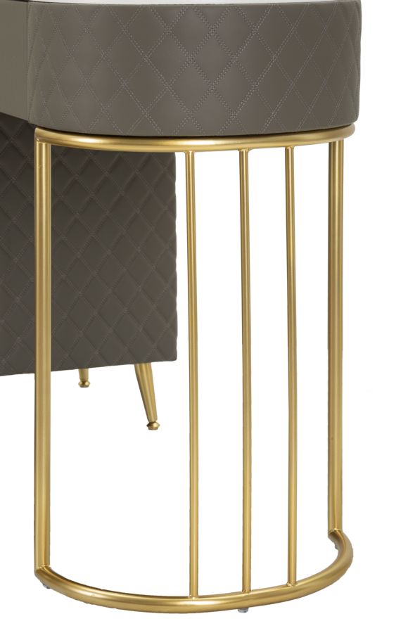 Toeletta sharon grigia c/puff cm 120x40x75 (misura puff ø36x39)