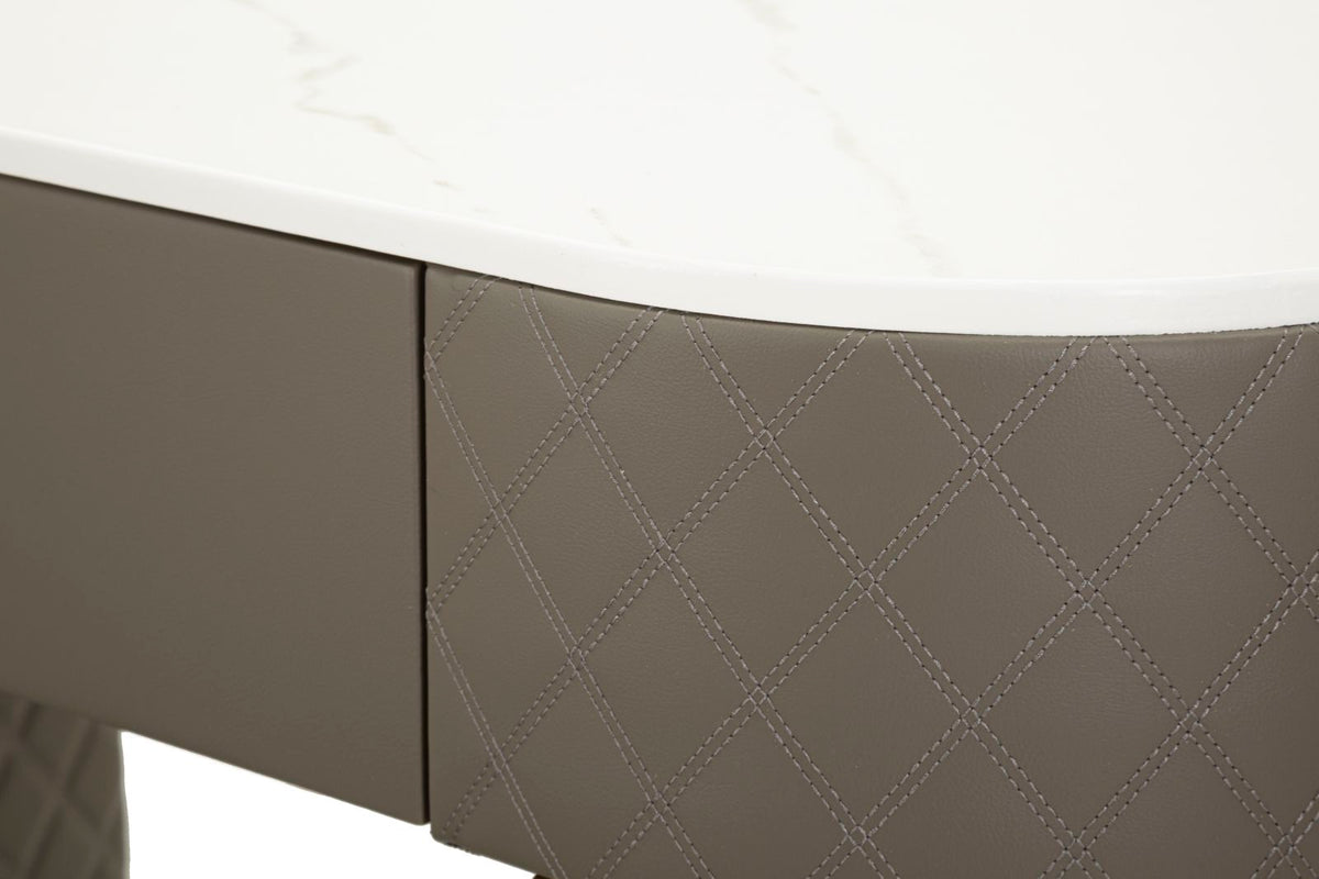 Toeletta sharon grigia c/puff cm 120x40x75 (misura puff ø36x39)