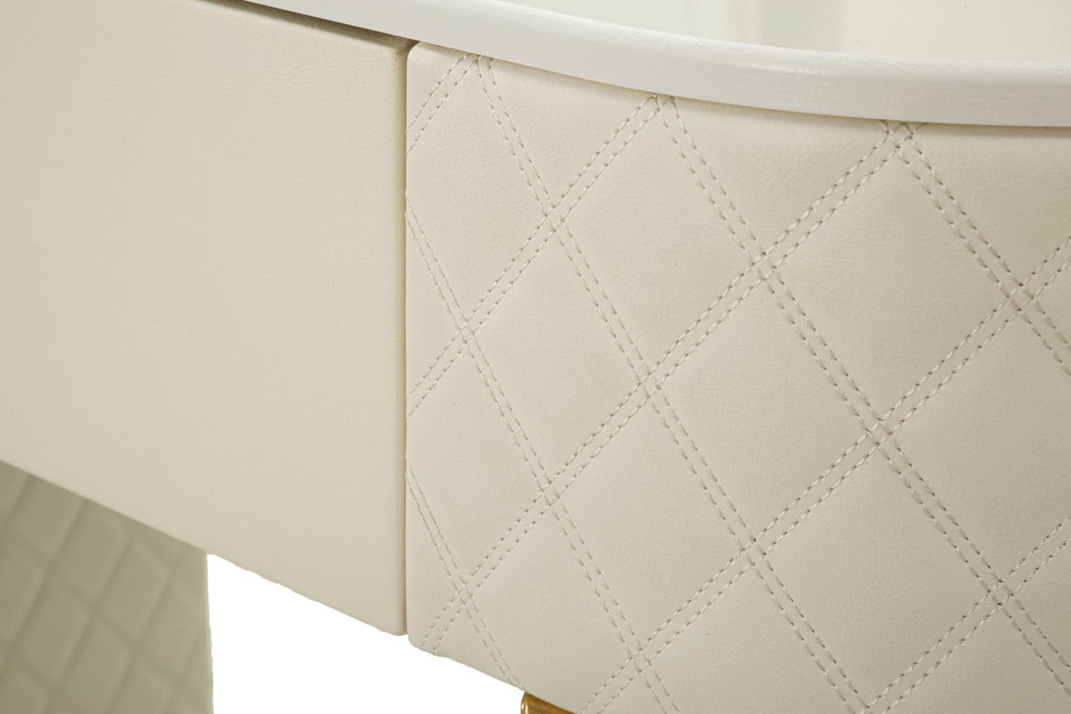 Toeletta sharon panna c/puff cm 120x40x75 (misura puff ø36x39)