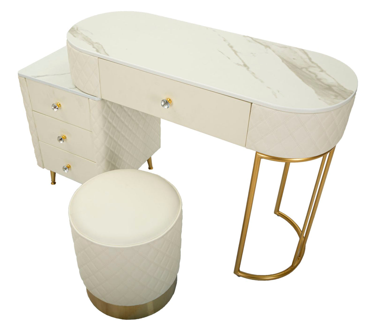 Toeletta sharon panna c/puff cm 120x40x75 (misura puff ø36x39)