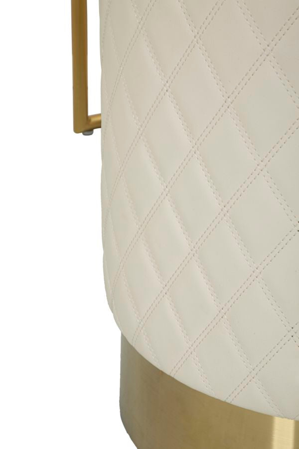 Toeletta sharon panna c/puff cm 120x40x75 (misura puff ø36x39)