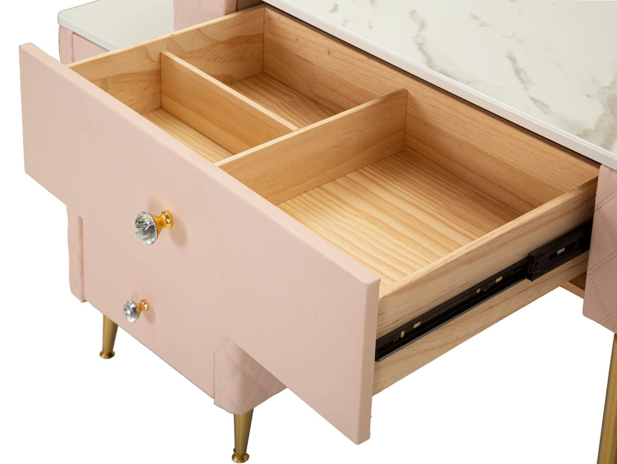 Toeletta sharon rosa c/puff cm 120x40x75 (misura puff ø36x39)