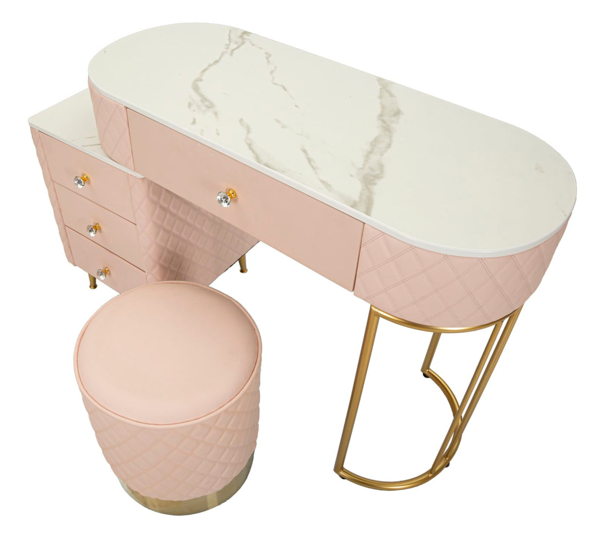 Toeletta sharon rosa c/puff cm 120x40x75 (misura puff ø36x39)