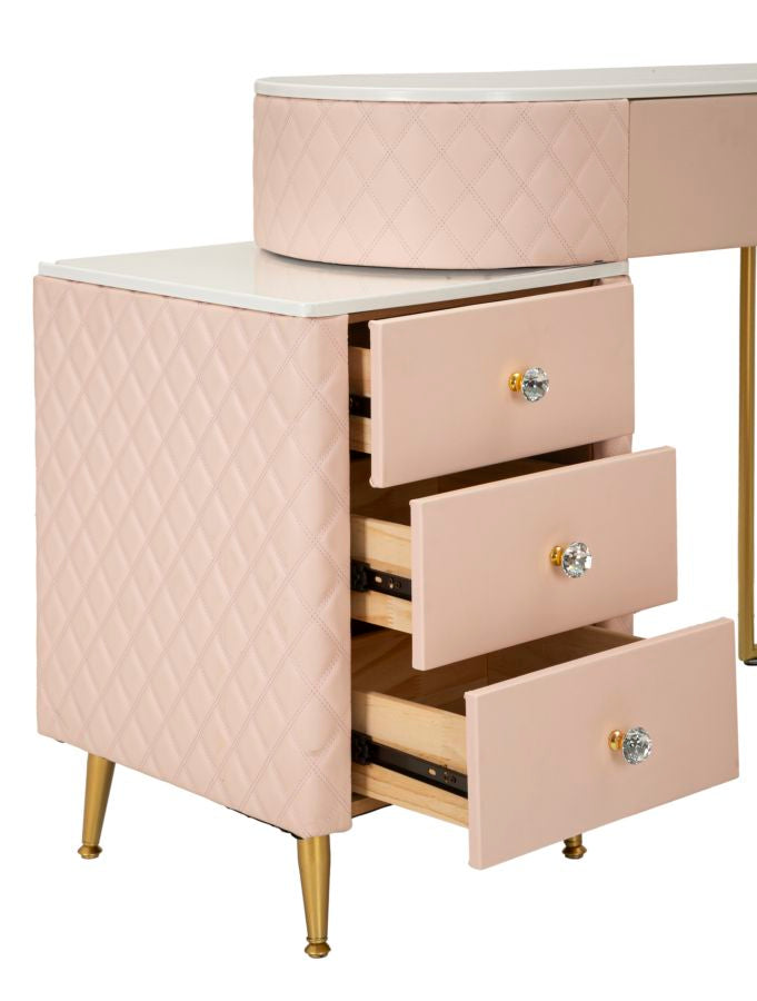 Toeletta sharon rosa c/puff cm 120x40x75 (misura puff ø36x39)