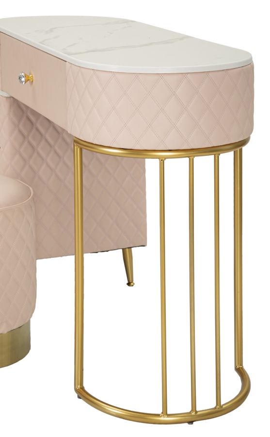 Toeletta sharon rosa c/puff cm 120x40x75 (misura puff ø36x39)