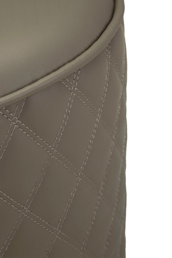 Toeletta sharon grigia c/puff gambe argento cm 120x40x75 (misura puff ø36x39)