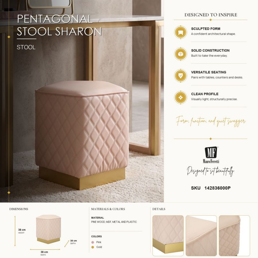 Puff pentagonale sharon cm 35x35x38
