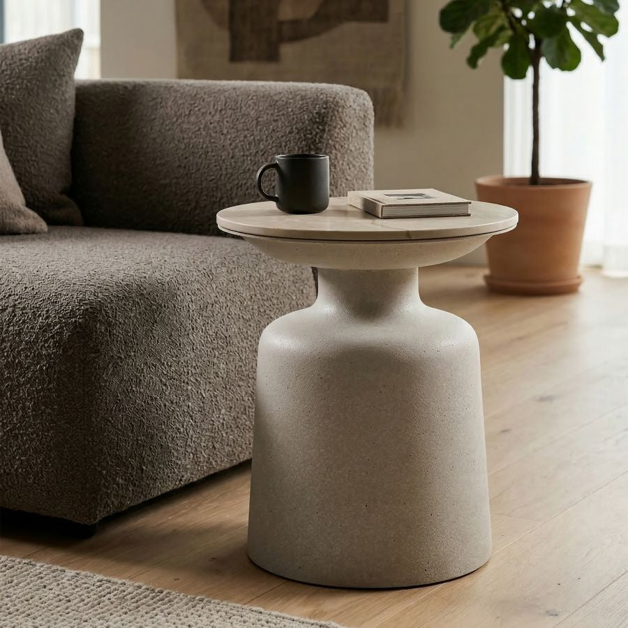 Tavolinetto white fush cm ø 40x47