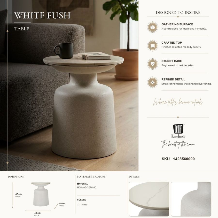 Tavolinetto white fush cm ø 40x47